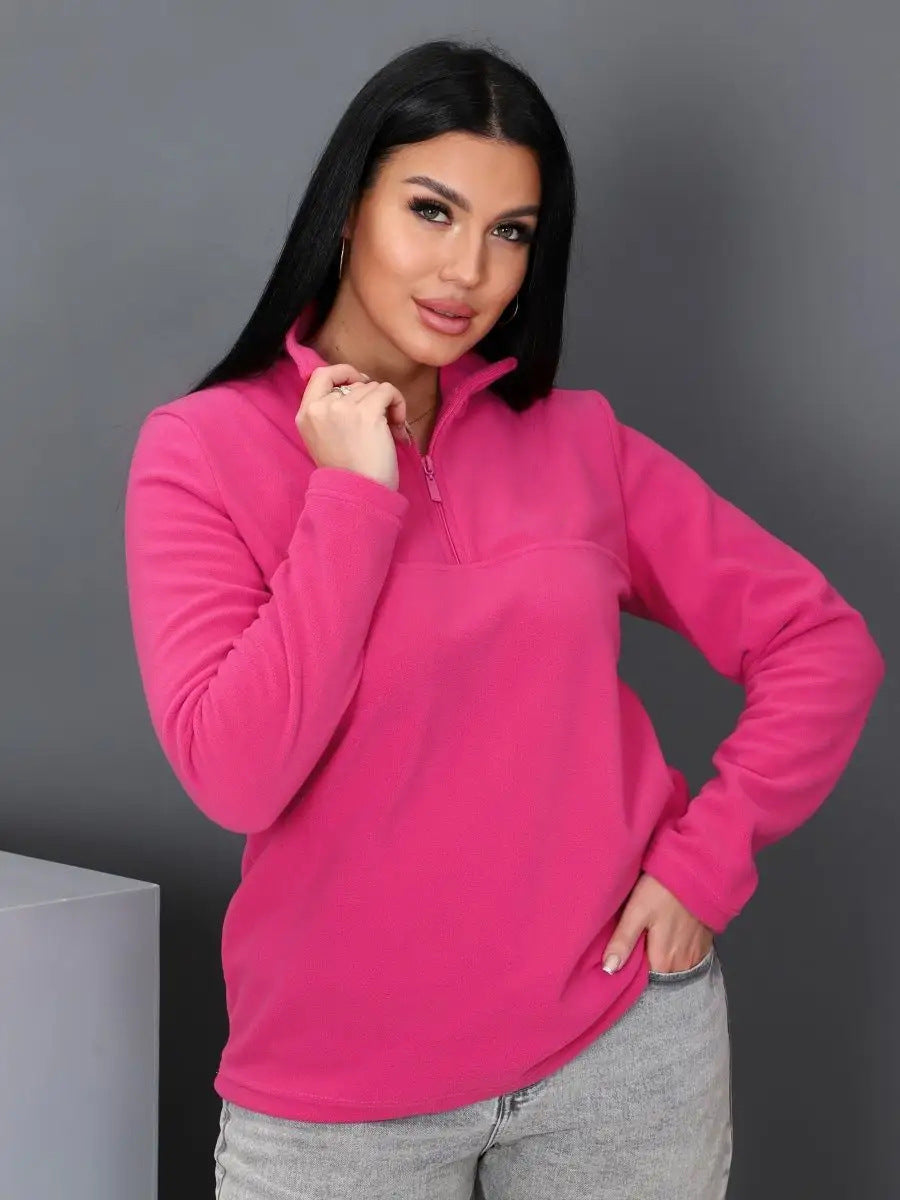 Damer fleece-tröja med hög krage Eva Jonsson-Eva Jonsson