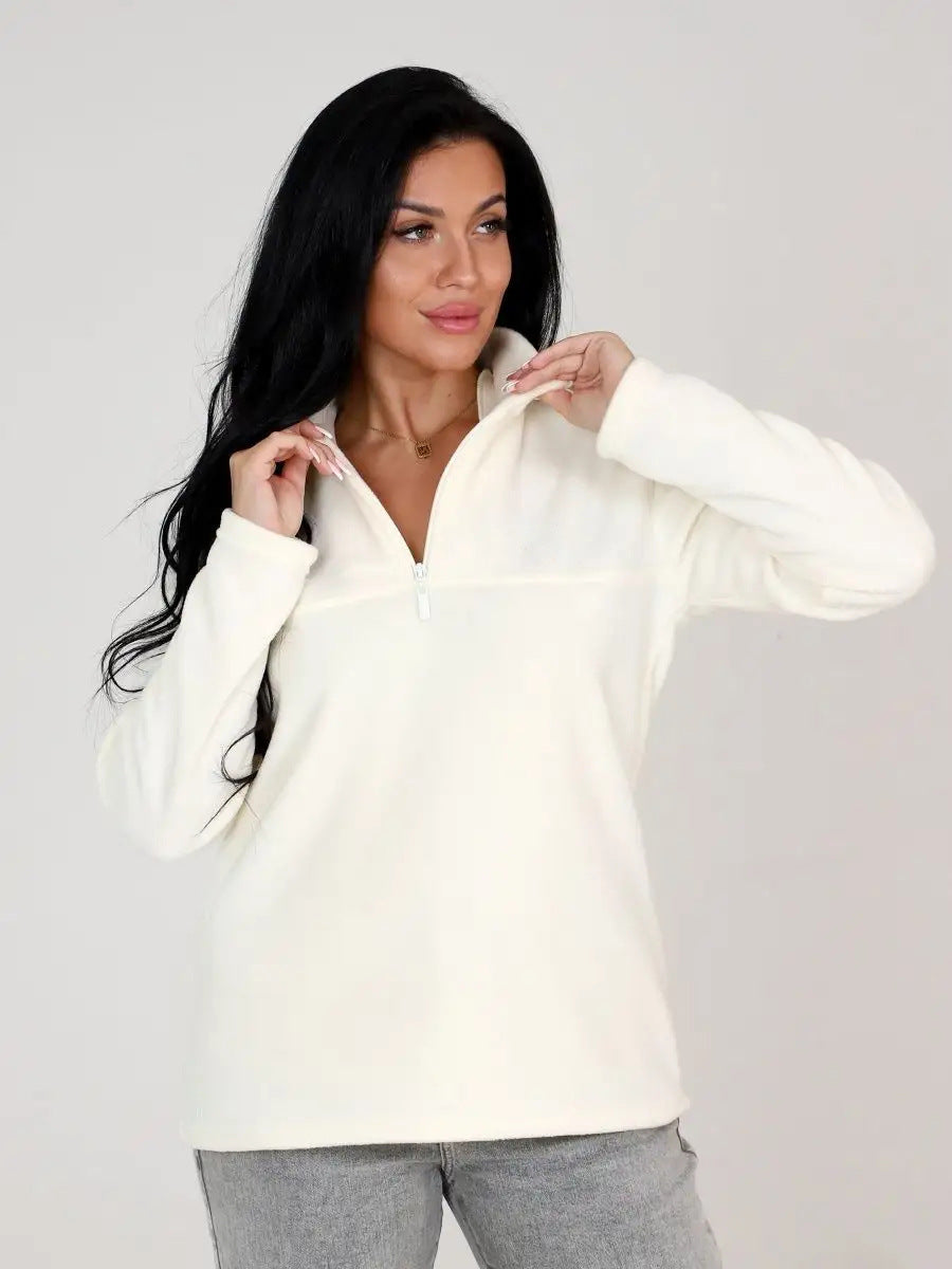 Damer fleece-tröja med hög krage Eva Jonsson-Eva Jonsson