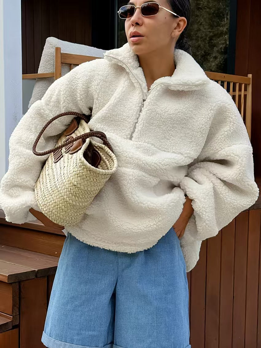 Damer fleece-tröja med hög krage Mirla-Eva Jonsson