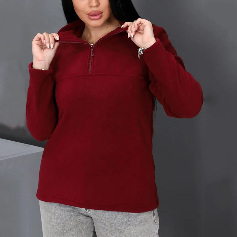 Damer fleece-tröja med hög krage Eva Jonsson-Eva Jonsson