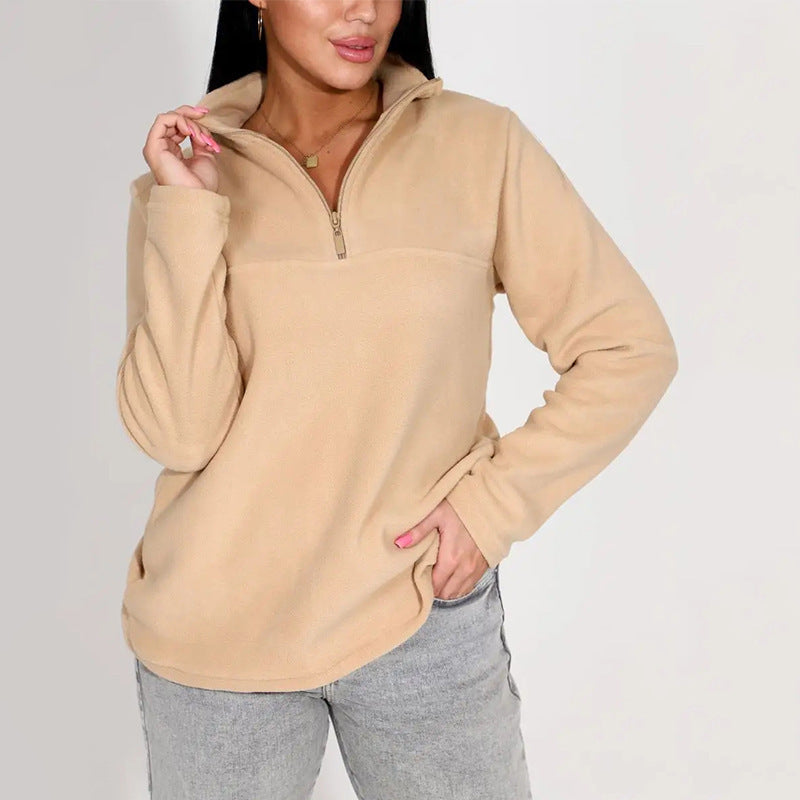 Damer fleece-tröja med hög krage Eva Jonsson-Eva Jonsson
