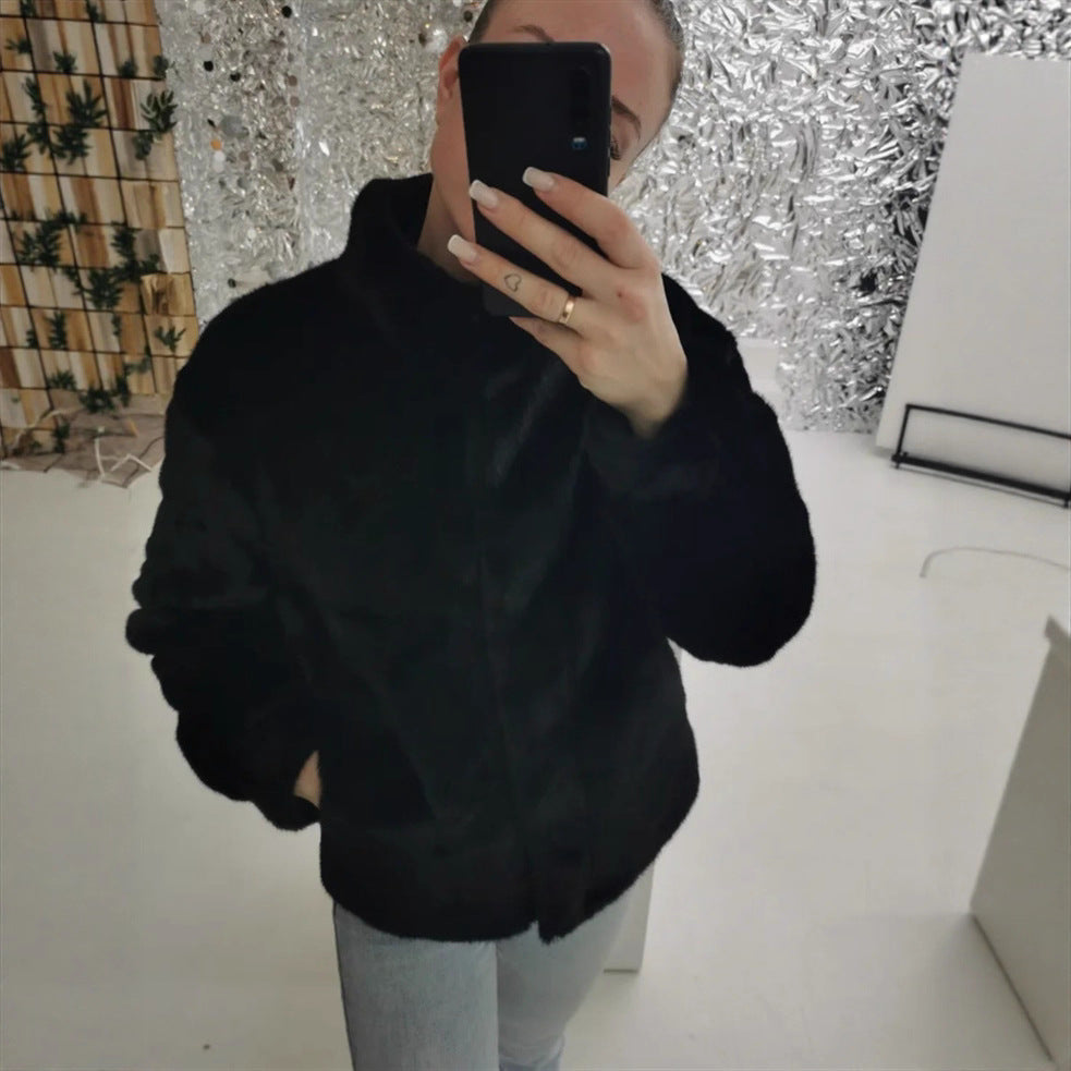 Damer fleecejacka med hög krage och sidofickor Eva Jonsson-Eva Jonsson