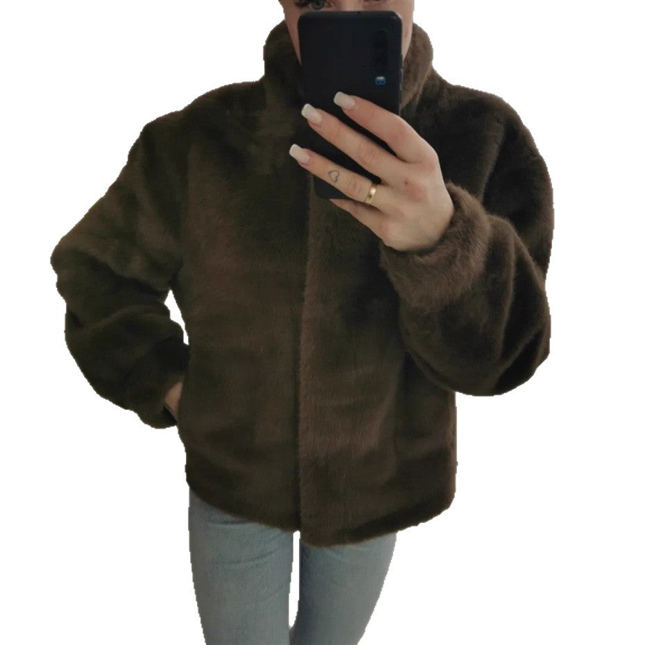 Damer fleecejacka med hög krage och sidofickor Eva Jonsson-Eva Jonsson