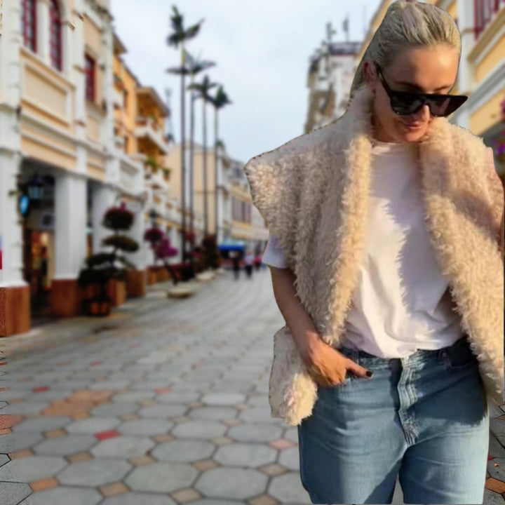 Damer fleeceväst med innovativa överdrag detaljer och praktiska fickor Mirla-Eva Jonsson