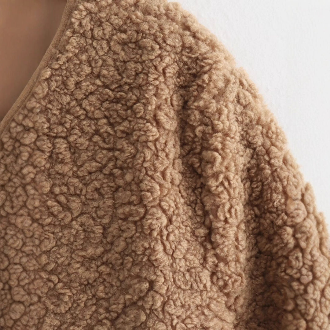 Damer fluffig cardigan med dragkedja Mirla-Eva Jonsson