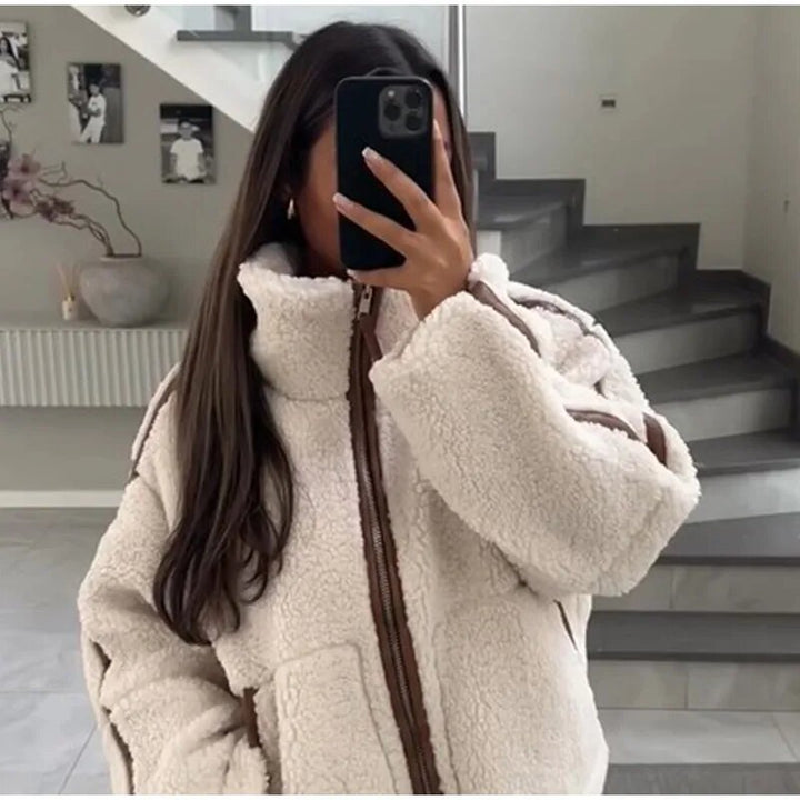 Damer fluffig utomhus-fleece-jacka Mirla-Eva Jonsson
