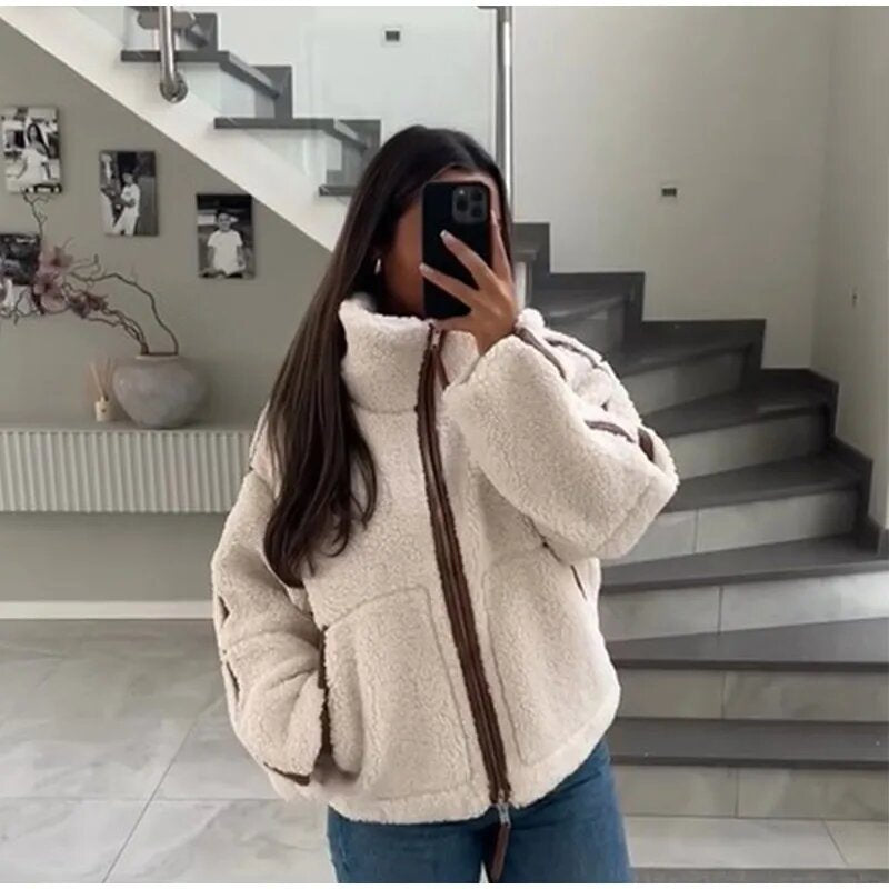 Damer fluffig utomhus-fleece-jacka Mirla-Eva Jonsson