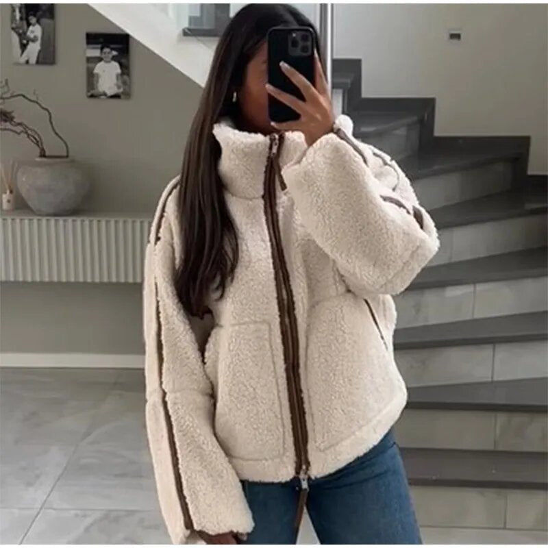 Damer fluffig utomhus-fleece-jacka Mirla-Eva Jonsson