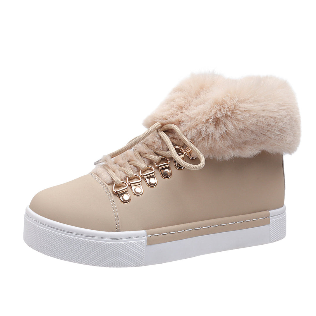 Damer fluffiga sneakers med varm foder och modisk snörning Mirla-Eva Jonsson