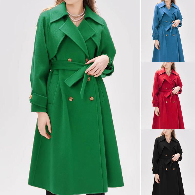 Damer fodrad trenchcoat med stor slag och midjebälte Mirla-Eva Jonsson