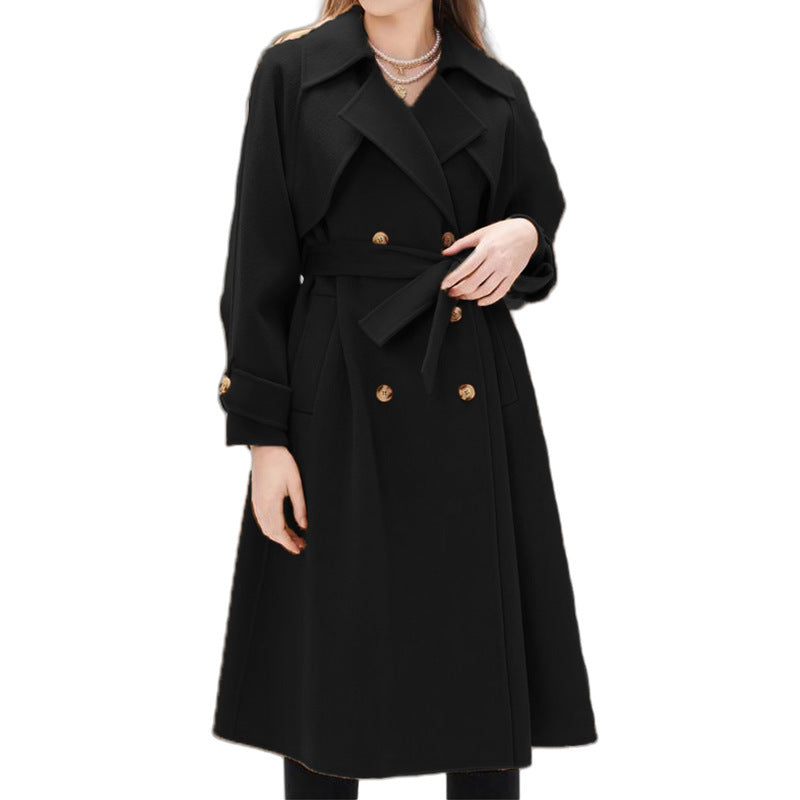 Damer fodrad trenchcoat med stor slag och midjebälte Mirla-Eva Jonsson