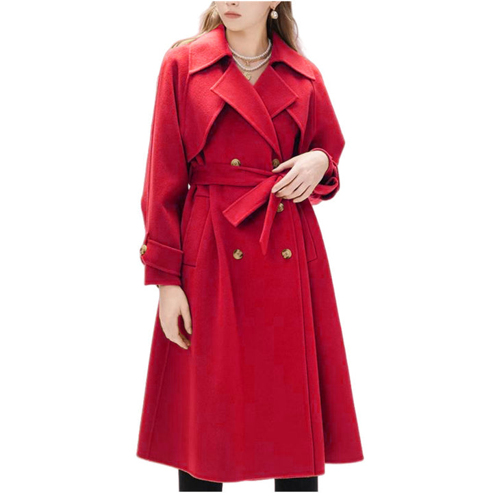 Damer fodrad trenchcoat med stor slag och midjebälte Mirla-Eva Jonsson