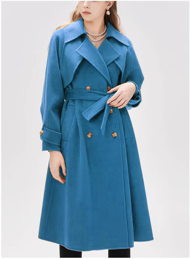 Damer fodrad trenchcoat med stor slag och midjebälte Mirla-Eva Jonsson