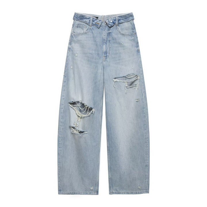 Damer förstörda jeans i avslappnad baggy-stil Mirla-Eva Jonsson