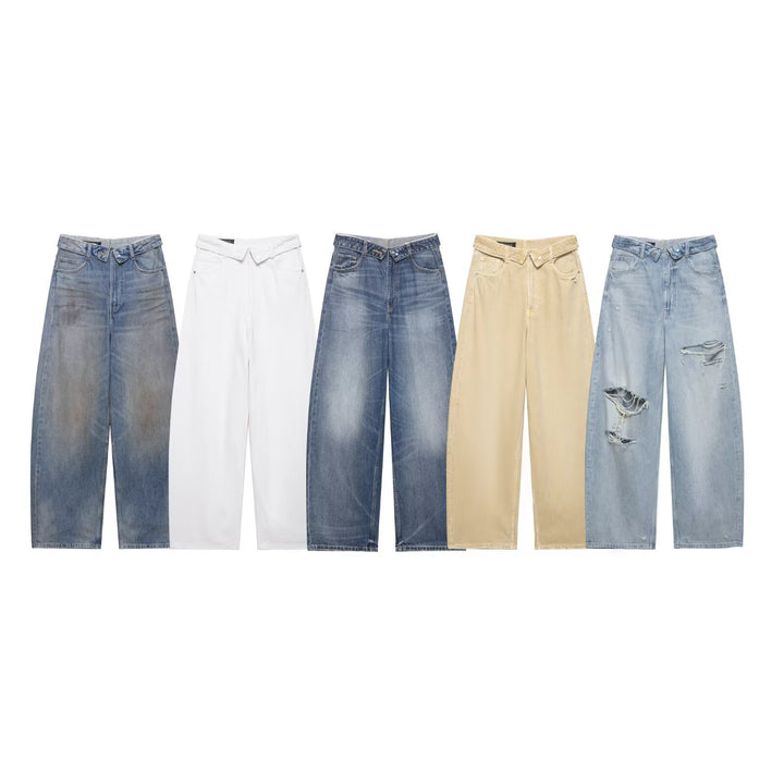 Damer förstörda jeans i avslappnad baggy-stil Mirla-Eva Jonsson