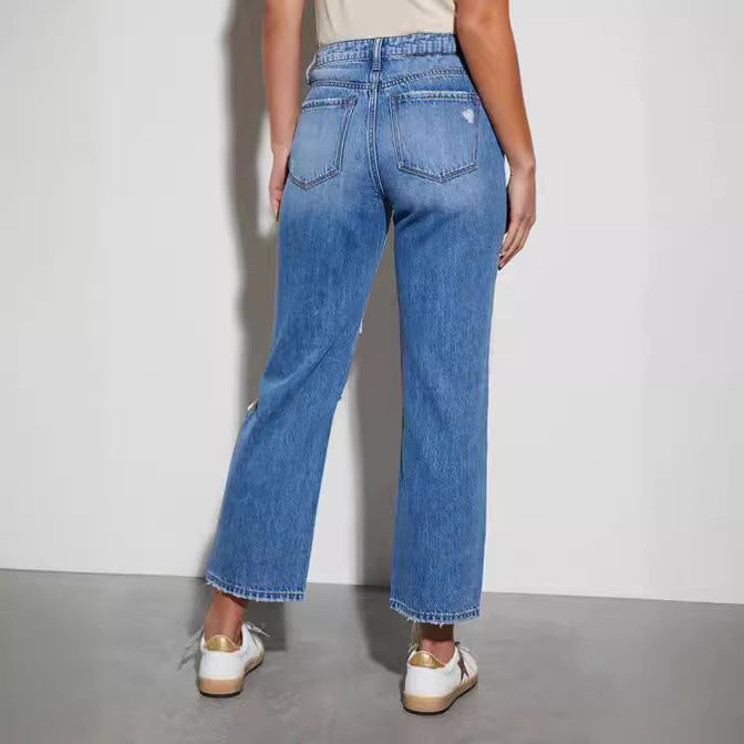 Damer förstörda jeans i moderiktig bootcut-stil Mirla-Eva Jonsson