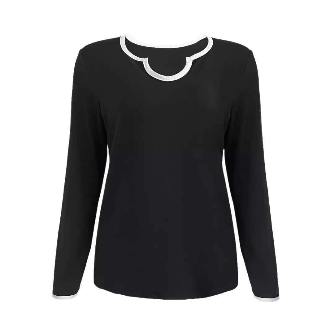 Damer fritids-loungewear-set med elegant V-ringning och breda byxkant Eva Jonsson-Eva Jonsson