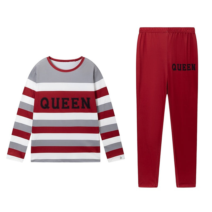 Damer fritids-loungewear set med randig design och motiv Mirla-Eva Jonsson