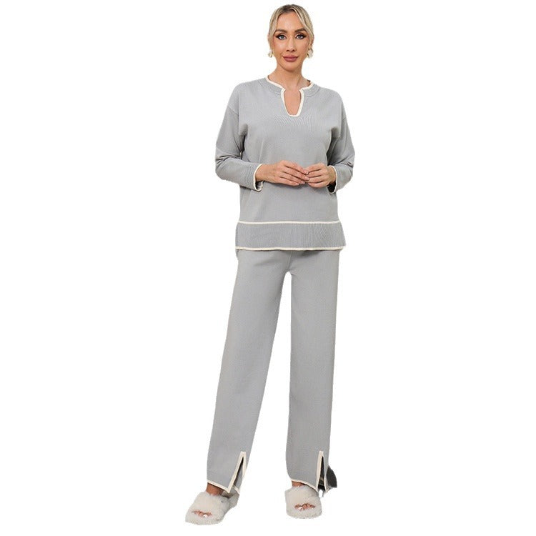 Damer fritids-loungewear-set med sidoflikar och eleganta detaljer Eva Jonsson-Eva Jonsson