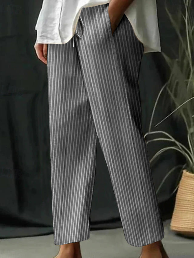 Damer fritidsbyxor med eleganta ränder Mirla-Eva Jonsson