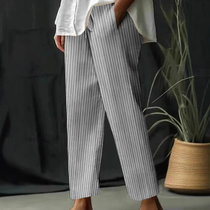 Damer fritidsbyxor med eleganta ränder Mirla-Eva Jonsson
