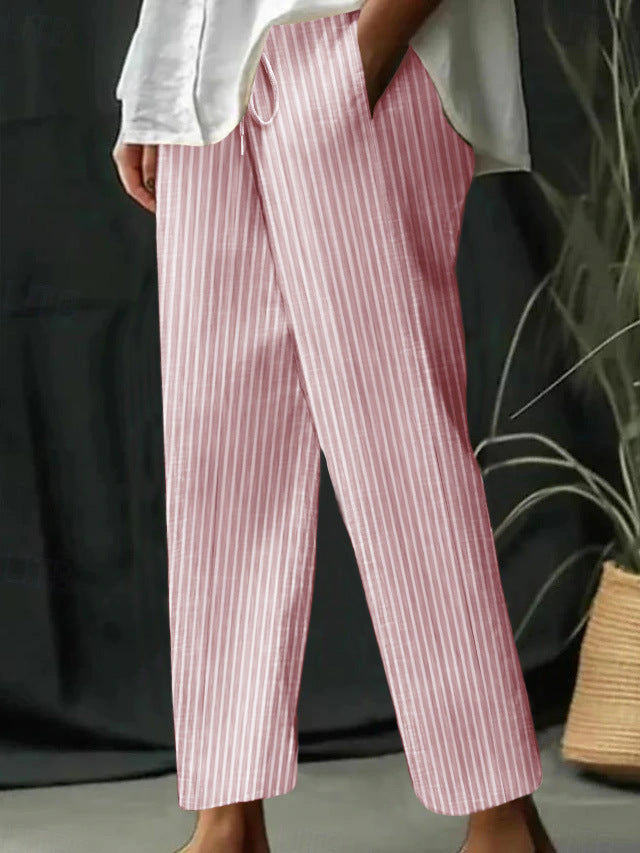 Damer fritidsbyxor med eleganta ränder Mirla-Eva Jonsson