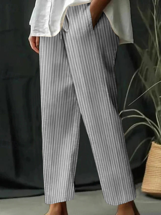 Damer fritidsbyxor med eleganta ränder Mirla-Eva Jonsson