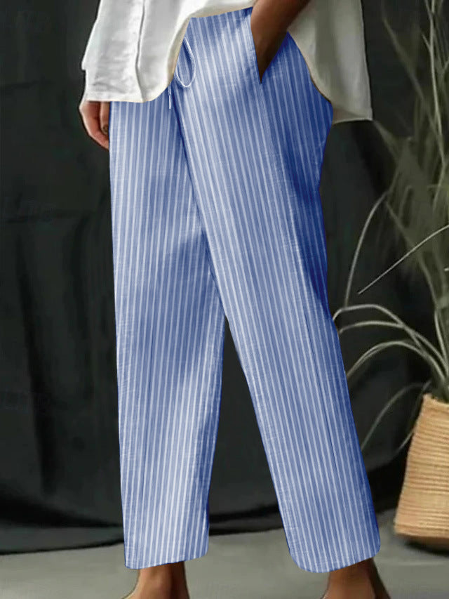 Damer fritidsbyxor med eleganta ränder Mirla-Eva Jonsson