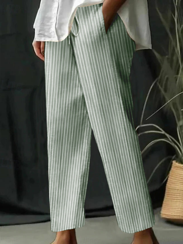 Damer fritidsbyxor med eleganta ränder Mirla-Eva Jonsson