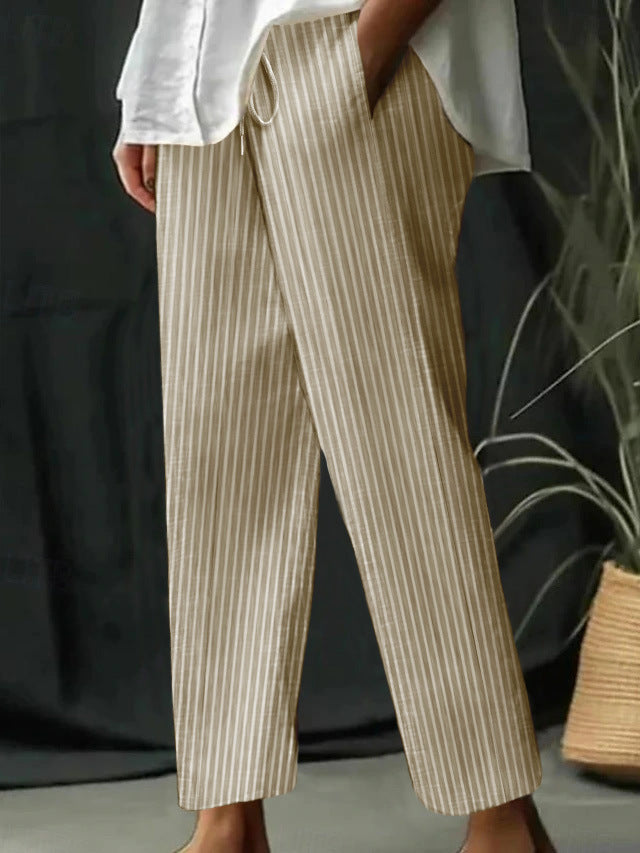 Damer fritidsbyxor med eleganta ränder Mirla-Eva Jonsson