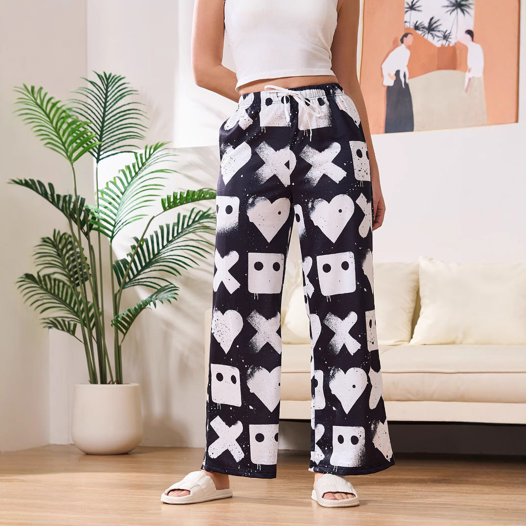 Damer fritidsbyxor med kreativ grafisk design Mirla-Eva Jonsson
