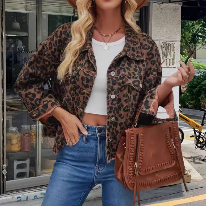 Damer fritidsjacka i trendigt leopardmönster Mirla-Eva Jonsson