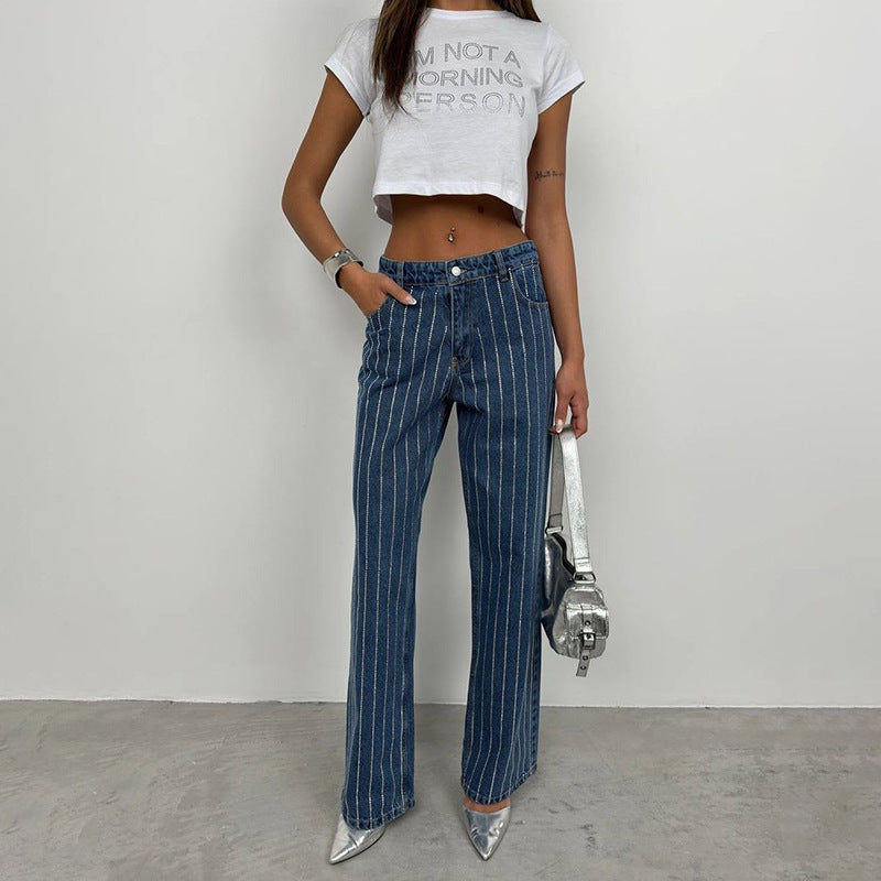 Damer fritidsjeans i elegant randdesign Eva Jonsson-Eva Jonsson