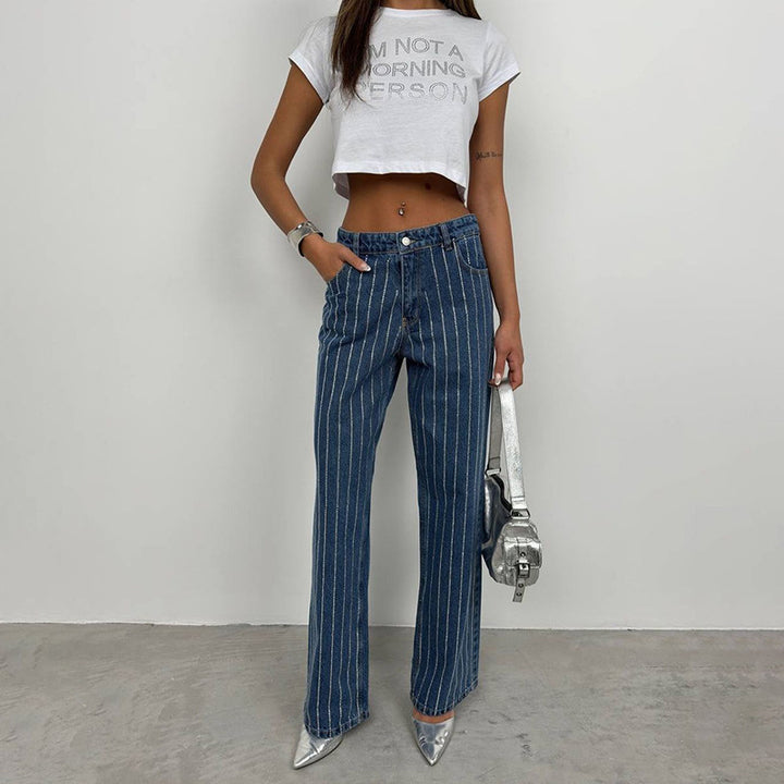 Damer fritidsjeans i elegant randdesign Eva Jonsson-Eva Jonsson