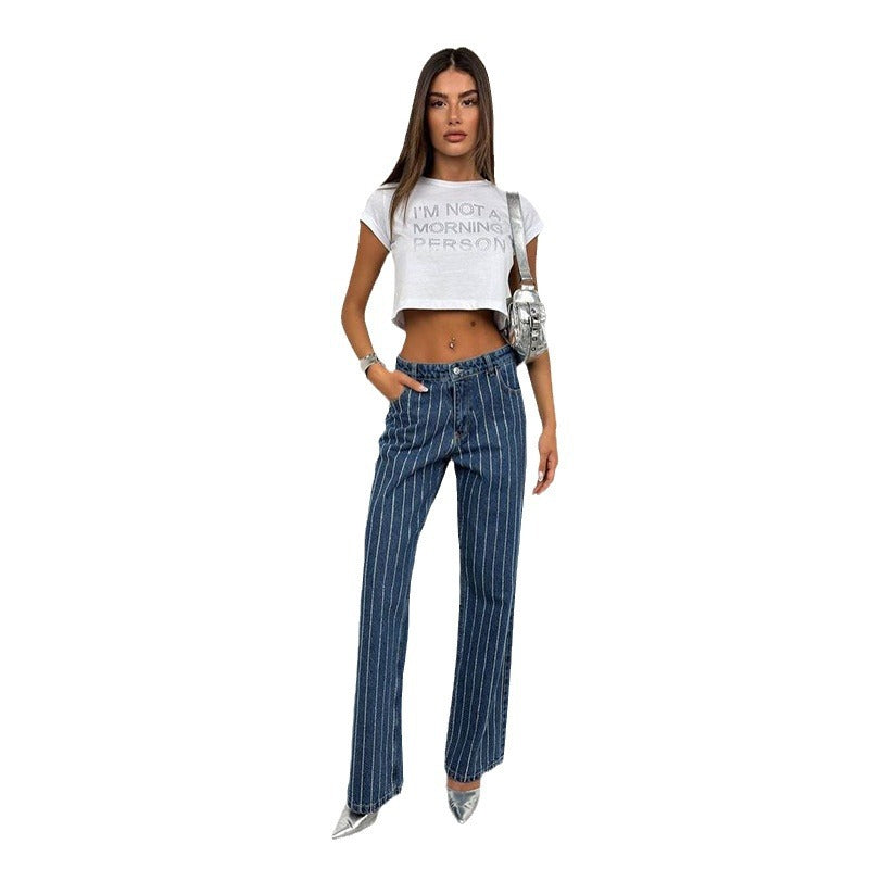 Damer fritidsjeans i elegant randdesign Eva Jonsson-Eva Jonsson
