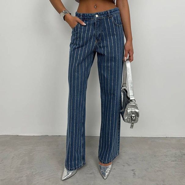 Damer fritidsjeans i elegant randdesign Eva Jonsson-Eva Jonsson