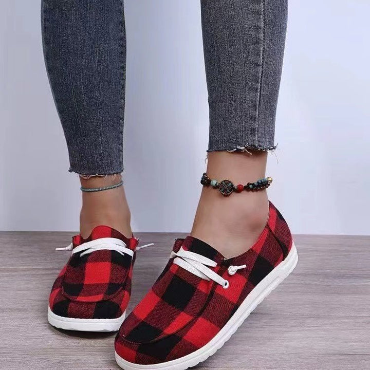 Damer fritidsskor med elastiska snörningsdetaljer och halkfri sula Eva Jonsson-Eva Jonsson