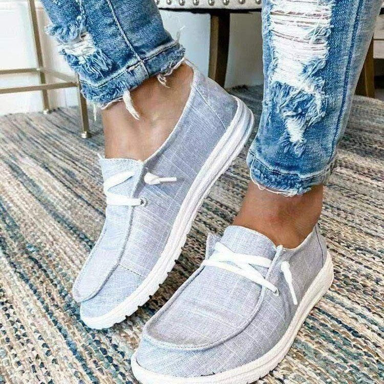 Damer fritidsskor med elastiska snörningsdetaljer och halkfri sula Eva Jonsson-Eva Jonsson