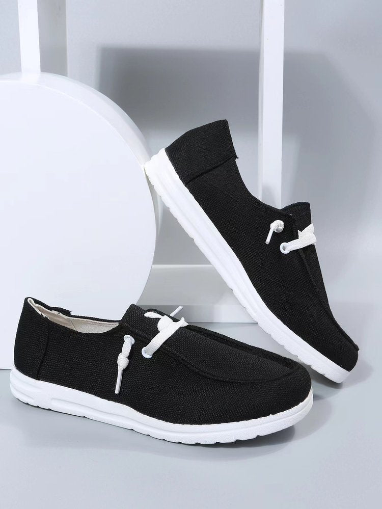 Damer fritidsskor med elastiska snörningsdetaljer och halkfri sula Eva Jonsson-Eva Jonsson