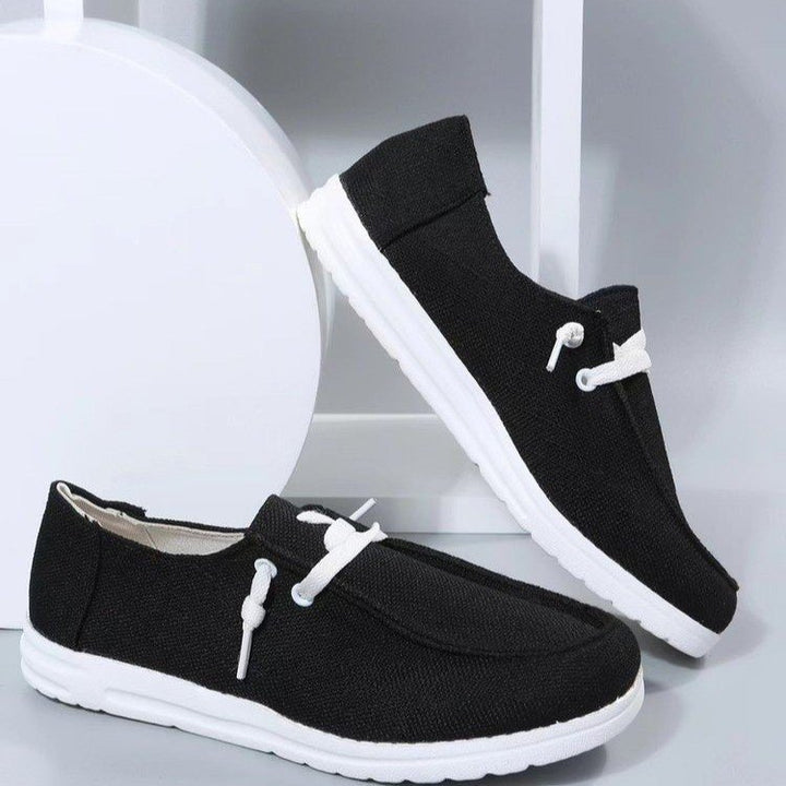 Damer fritidsskor med elastiska snörningsdetaljer och halkfri sula Eva Jonsson-Eva Jonsson