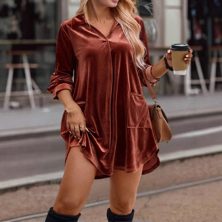 Damer fritidsvelour hoodie klänning Mirla-Eva Jonsson