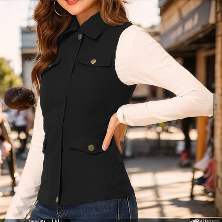 Damer funktionell väst med praktiska fickor Eva Jonsson-Eva Jonsson