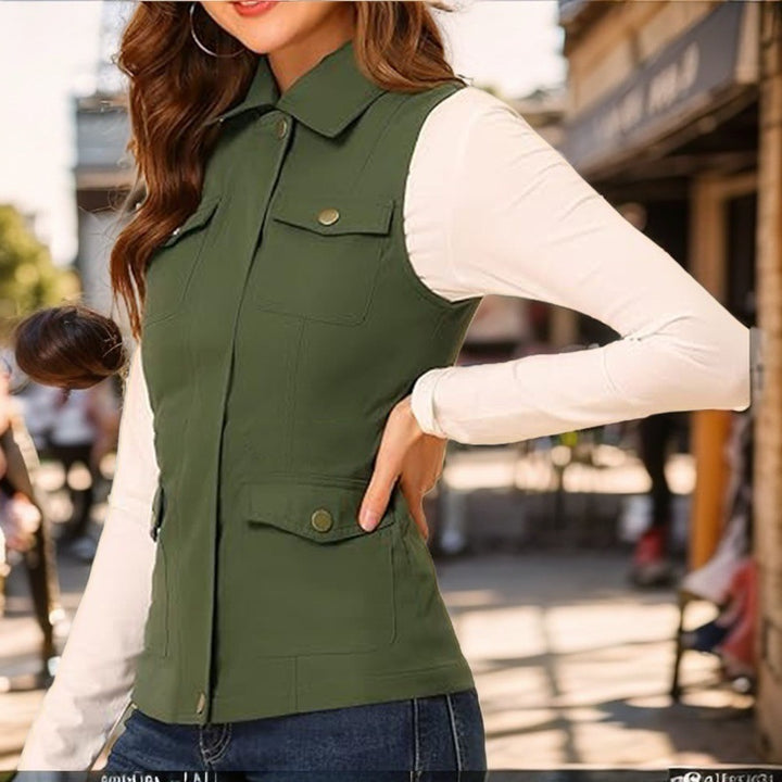 Damer funktionell väst med praktiska fickor Eva Jonsson-Eva Jonsson