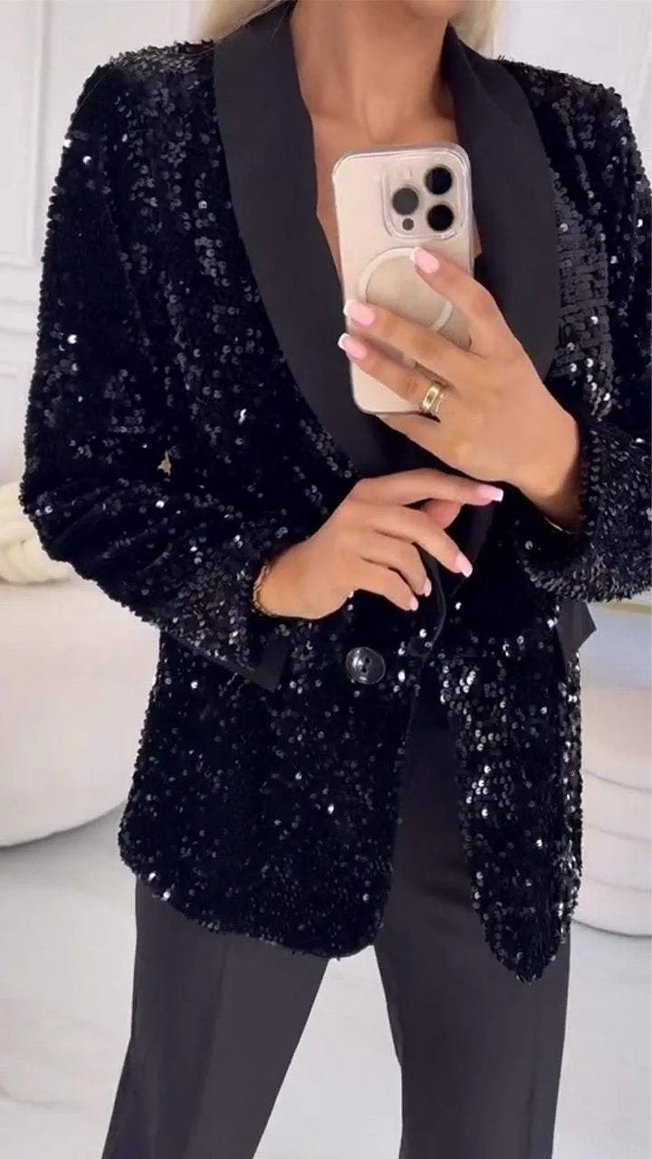 Damer glamourös paljettsblazer Mirla-Eva Jonsson