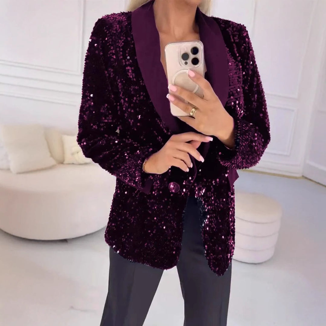 Damer glamourös paljettsblazer Mirla-Eva Jonsson