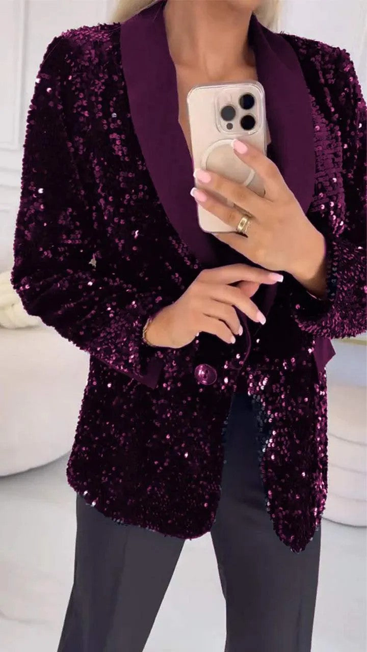 Damer glamourös paljettsblazer Mirla-Eva Jonsson
