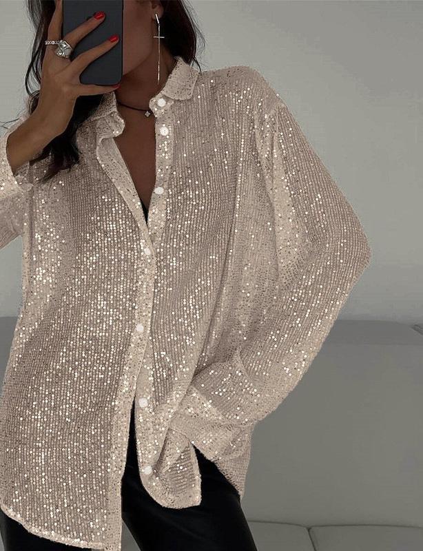 Damer glittrande oversize blus Mirla-Eva Jonsson