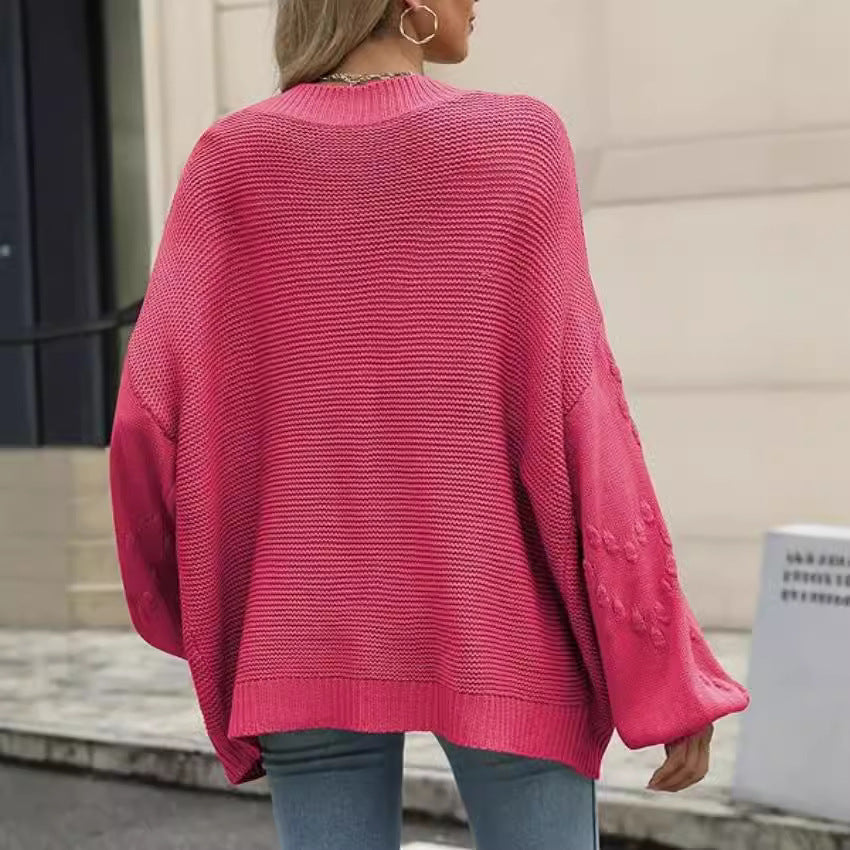 Damer grovstickad cardigan med voluminösa puffärmar och strukturerad yta Eva Jonsson-Eva Jonsson