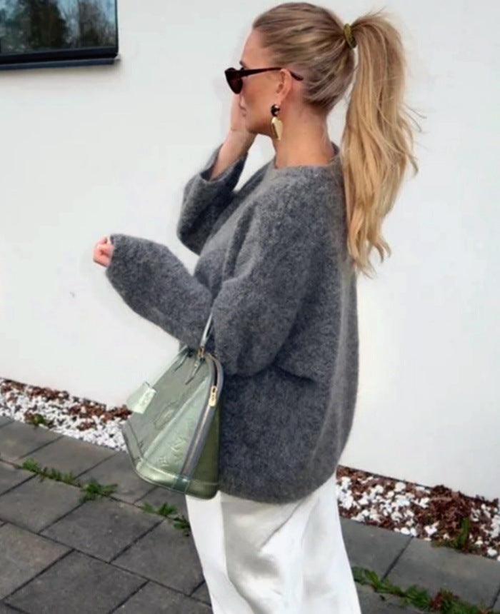 Damer grovstickad tröja med avslappnad passform och oversize snitt Mirla-Eva Jonsson
