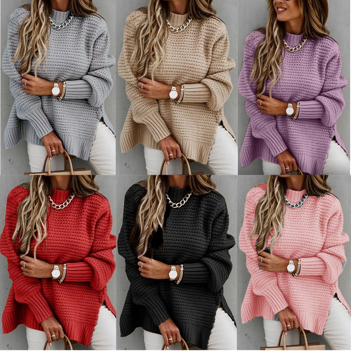 Damer grovstickad tröja med elegant strukturdesign och avslappnad passform Eva Jonsson-Eva Jonsson